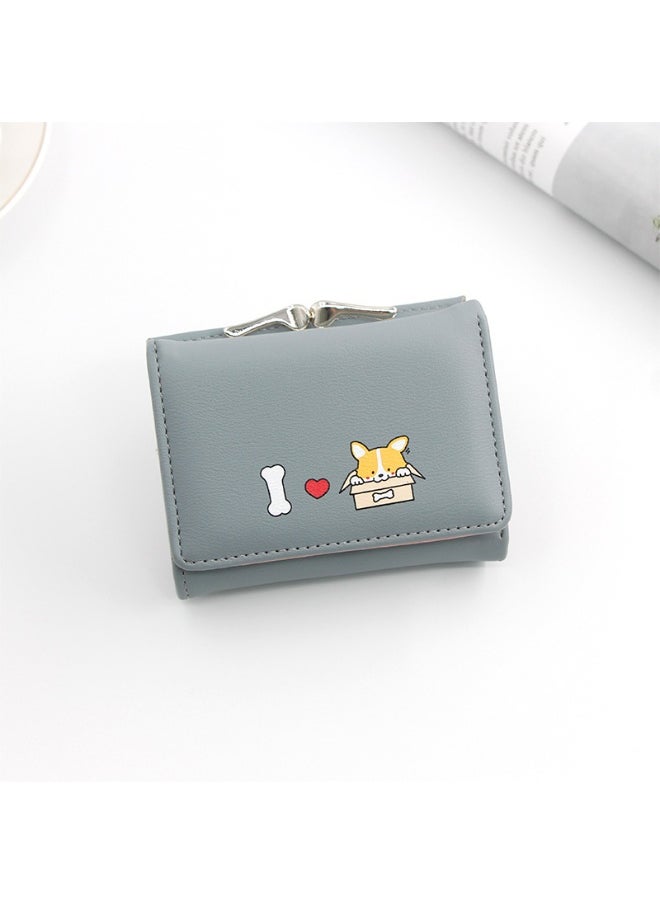 Women's Purse Cartoon Cute Clutch Purse Coin Purse Pu Triple Fold Women's Short Purse Money Clip