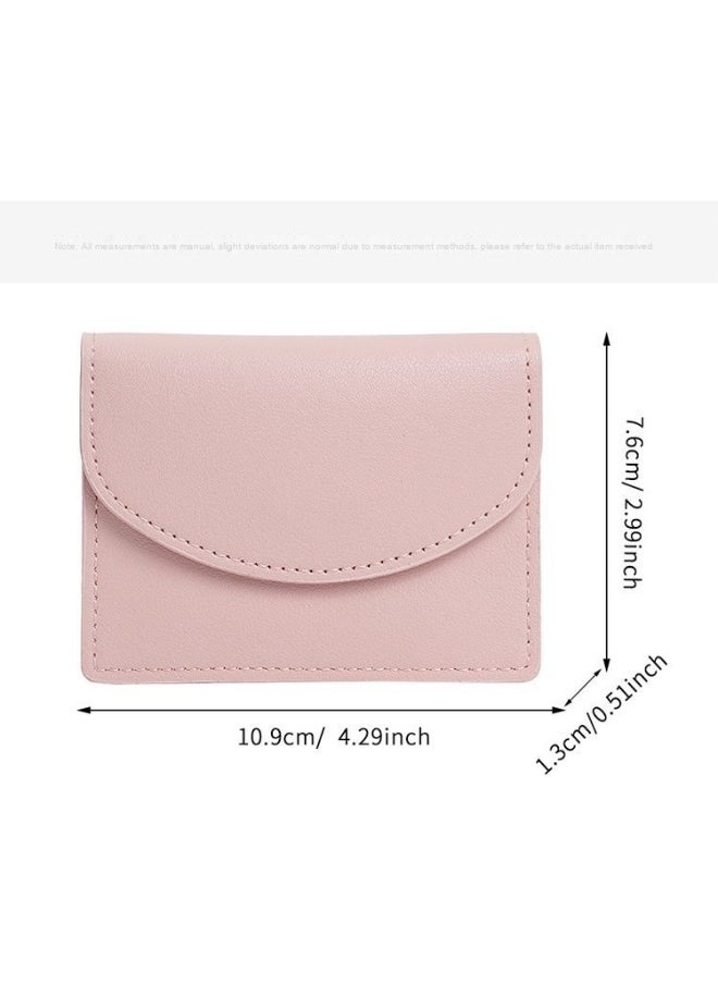 Korean ins Short Card Bag Portable Small Solid Color Simple Girl's new PU Leather Certificate Purse Wallet