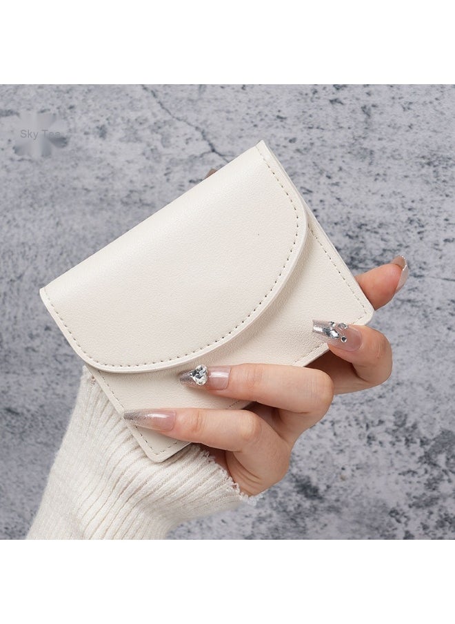 Korean ins Short Card Bag Portable Small Solid Color Simple Girl's new PU Leather Certificate Purse Wallet