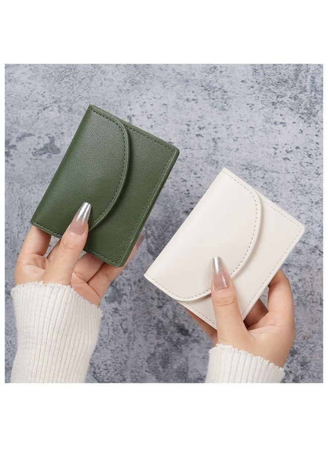 Korean ins Short Card Bag Portable Small Solid Color Simple Girl's new PU Leather Certificate Purse Wallet