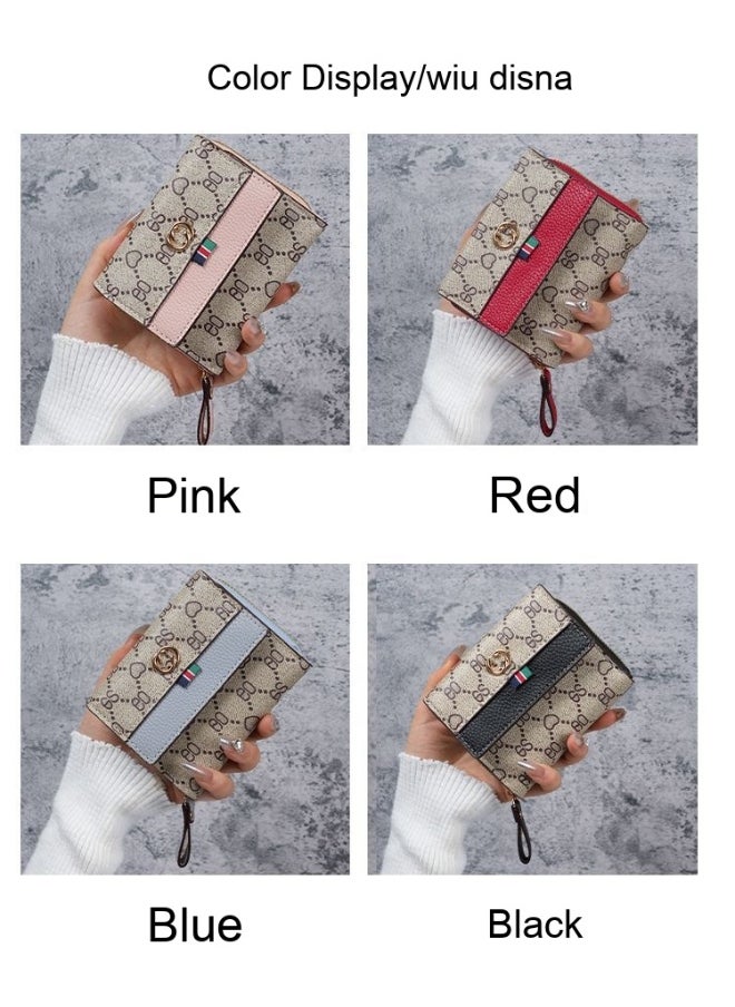 New Short Printed Multi-card Student Purse Ladies Large Capacity Organ Card Coin Purse Wallet All-in-one Bag