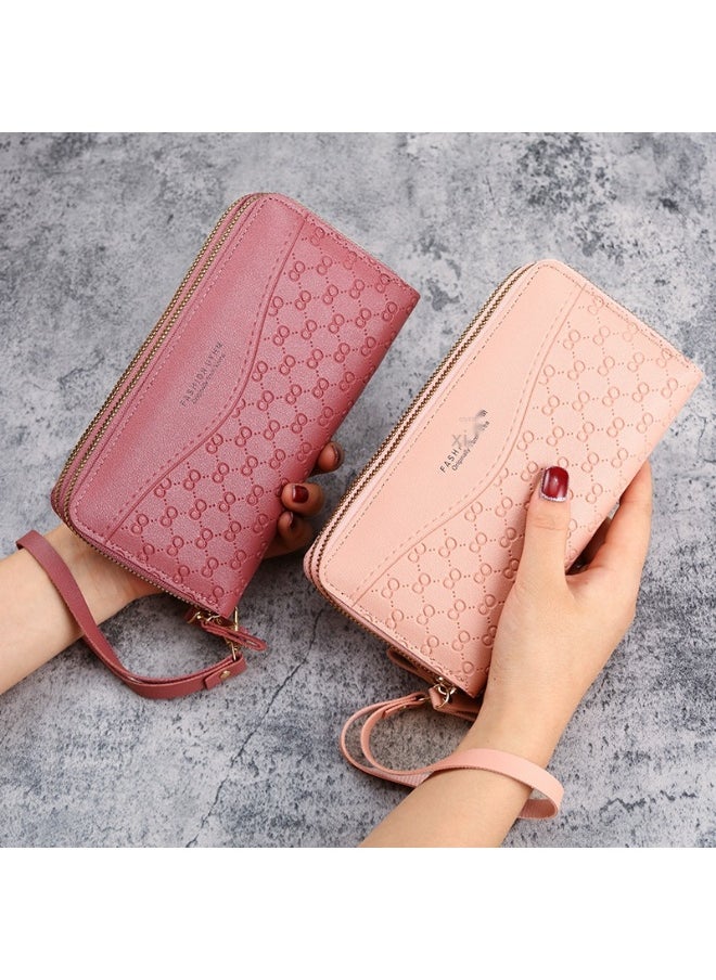 Ladies Purse Wallet PU Leather Long Women Wallet Card Holder Organiser Wallet Wristlet Clutch Wallet with Zipper Pocket Coin Purse Phone Wallet with Pendant