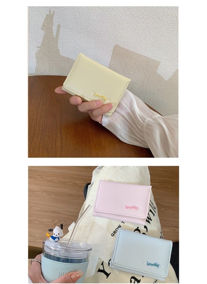 Korean Lovely Letter Small Purse Women's Purse Short Folding Large Capacity Simple Student Fashion Coin Wallet Card