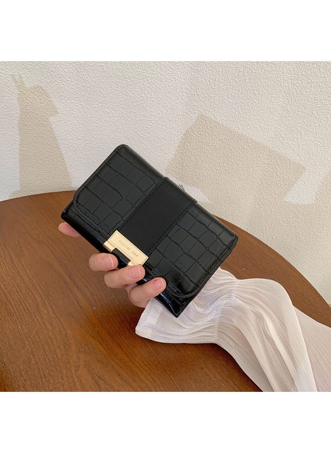 Ladies Purse Wallet PU Leather Short Women Wallet Card Holder Organiser Wallet Wristlet Clutch Wallet with Zipper Pocket Coin Purse