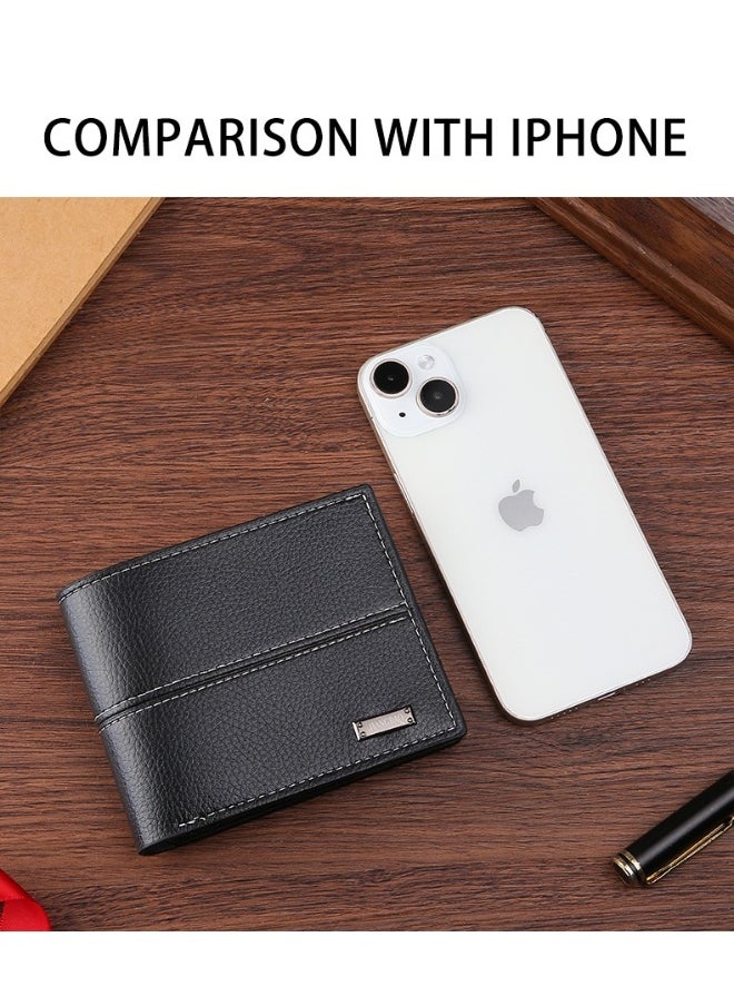 Men's Short Wallet Fashion Retro Multifunctional Wallet Zipper Buckle Card Holder