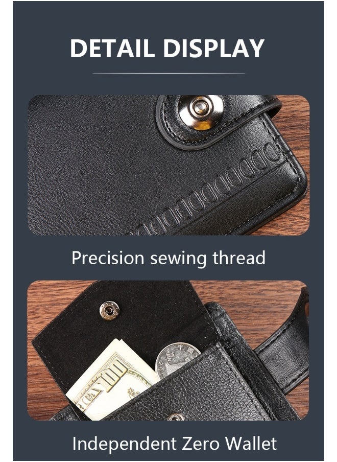 Horizontal Wallet Male PU Business Fashion Multi-card Large Capacity Multi-function Card Holder Vintage Large Banknote Clip