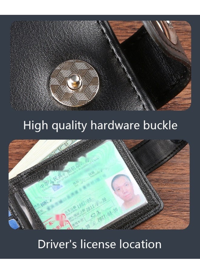 Horizontal Wallet Male PU Business Fashion Multi-card Large Capacity Multi-function Card Holder Vintage Large Banknote Clip