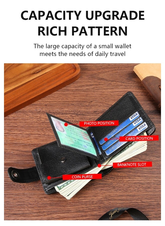 Horizontal Wallet Male PU Business Fashion Multi-card Large Capacity Multi-function Card Holder Vintage Large Banknote Clip