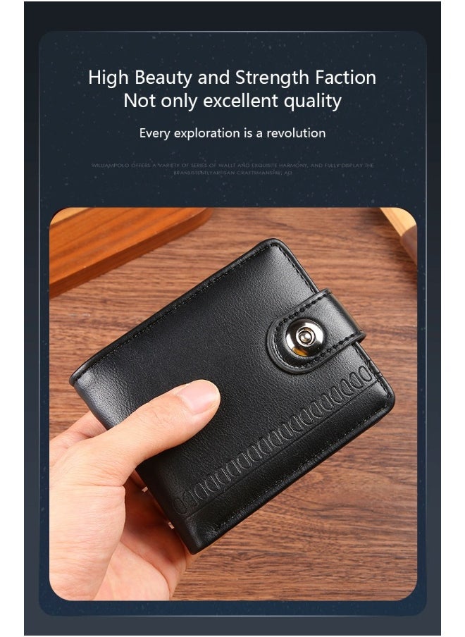 Horizontal Wallet Male PU Business Fashion Multi-card Large Capacity Multi-function Card Holder Vintage Large Banknote Clip