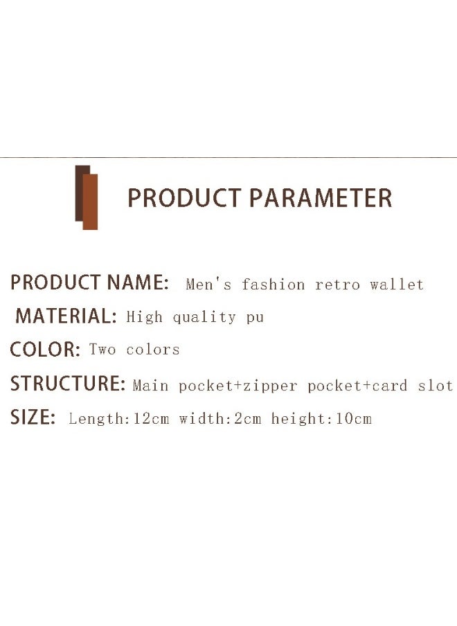 Men's Hot Embossed USD Short Wallet Fashion Retro Multifunctional Wallet Zipper Buckle Card Holder