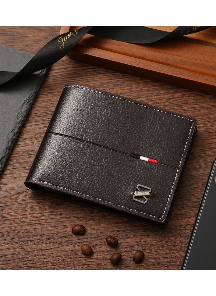 Men's Leather Wallet Bank Credit Card Clip Casual Short PU Leather Coin Bag Men's Card Holder