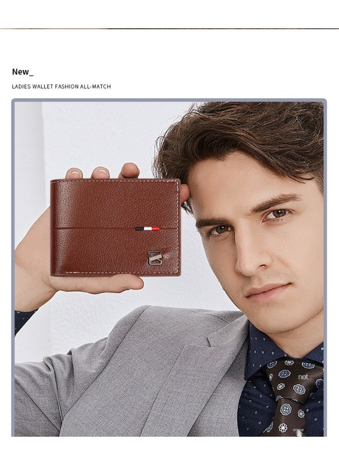 Men's Leather Wallet Bank Credit Card Clip Casual Short PU Leather Coin Bag Men's Card Holder