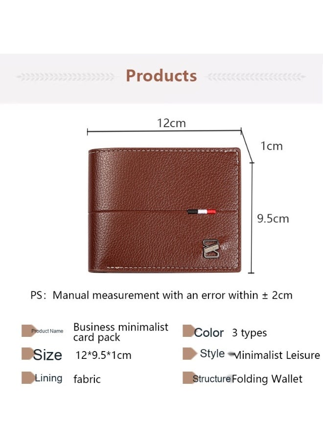 Men's Leather Wallet Bank Credit Card Clip Casual Short PU Leather Coin Bag Men's Card Holder