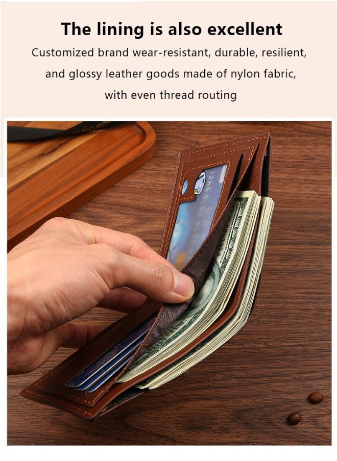 Men's Leather Wallet Bank Credit Card Clip Casual Short PU Leather Coin Bag Men's Card Holder