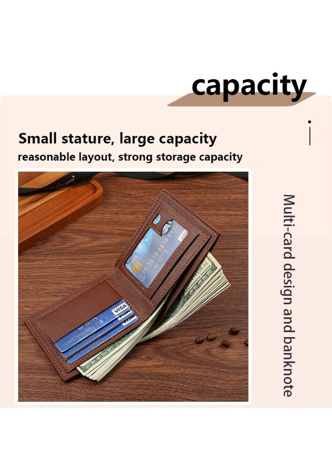 Men's Leather Wallet Bank Credit Card Clip Casual Short PU Leather Coin Bag Men's Card Holder