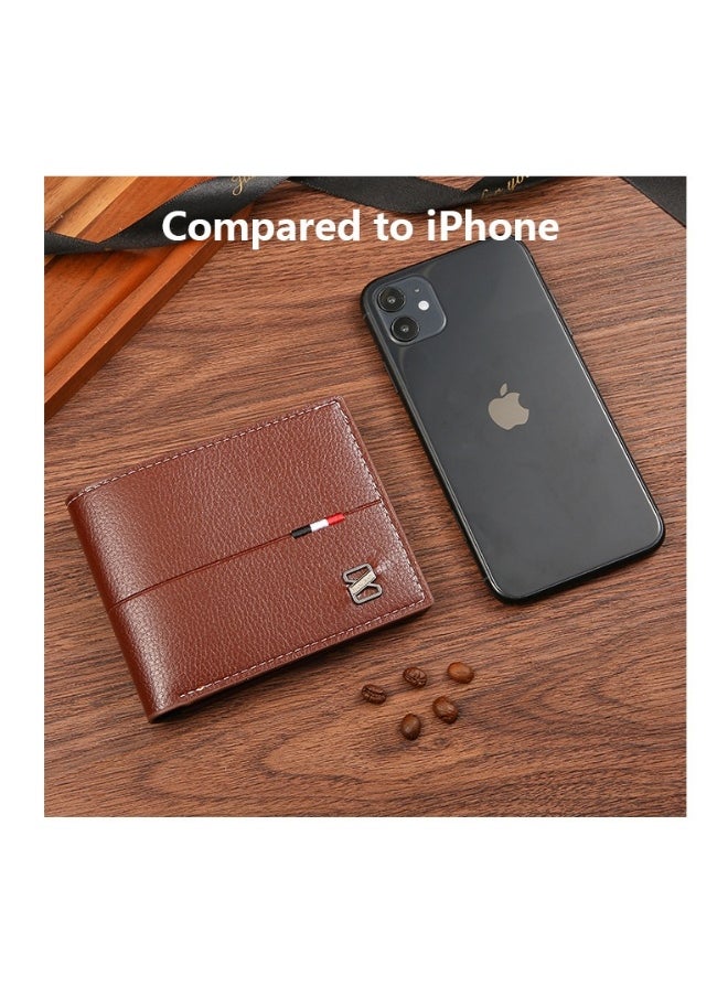 Men's Leather Wallet Bank Credit Card Clip Casual Short PU Leather Coin Bag Men's Card Holder