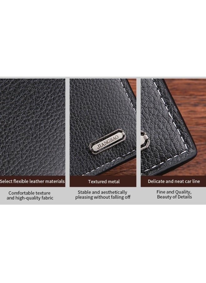 Men's Short Wallet European and American Fashion Retro Multifunctional Wallet Zipper Buckle Card Holder