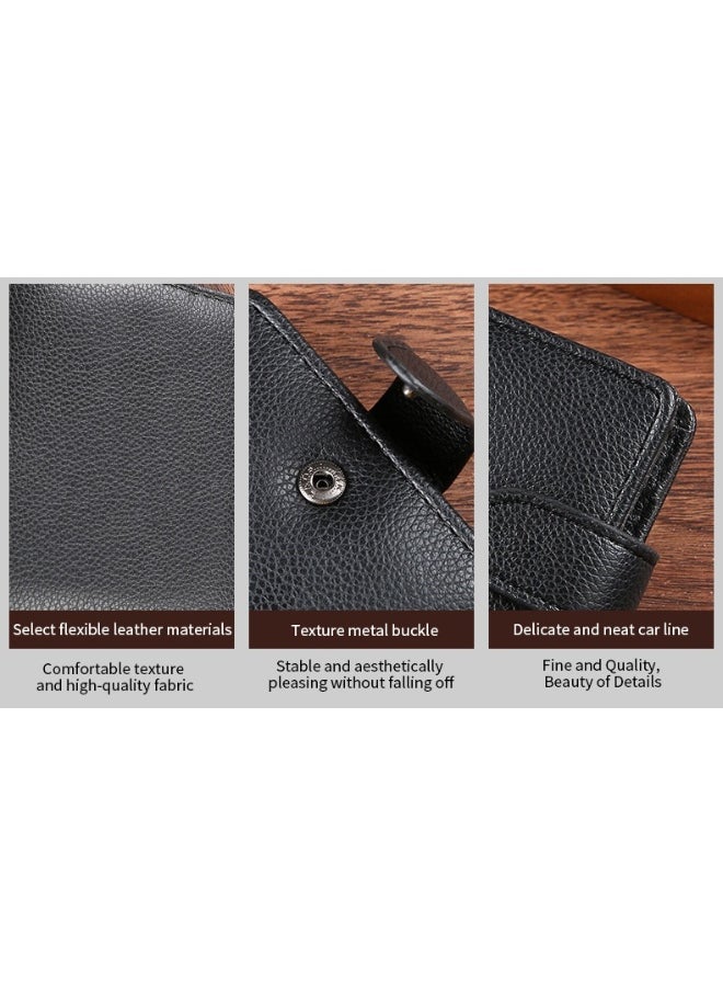Men's Short Wallet European and American Fashion Retro Multifunctional Wallet Zipper Buckle Card Holder
