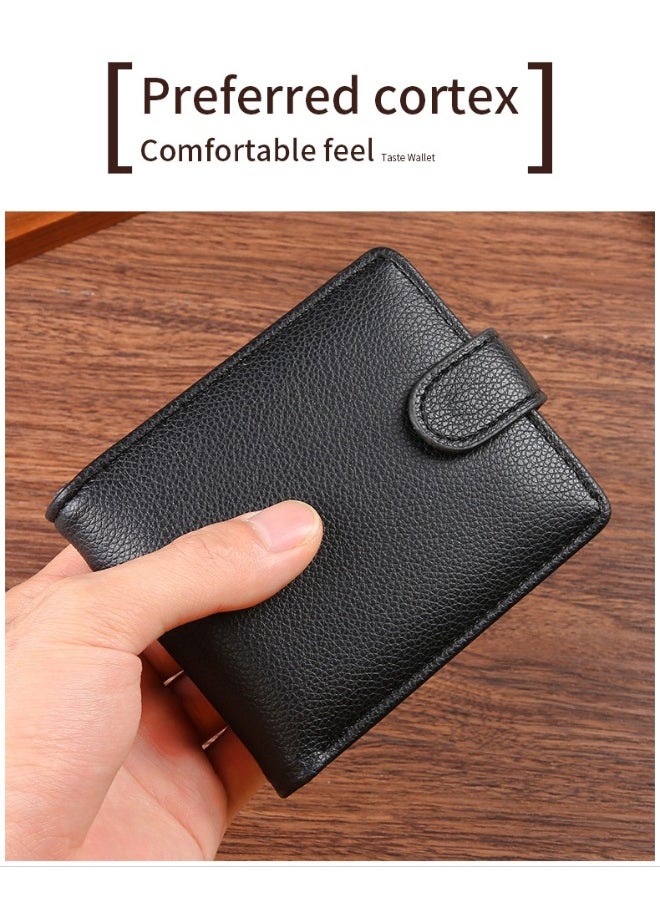 Men's Short Wallet European and American Fashion Retro Multifunctional Wallet Zipper Buckle Card Holder