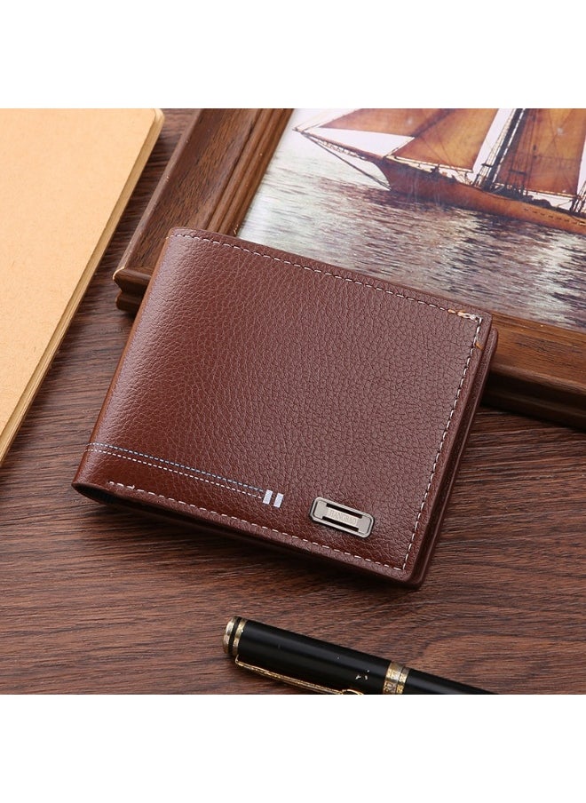 Men's Wallet Short Casual Fashion Simple Thin Wallet Youth Large Capacity Card Holder Coin Wallet