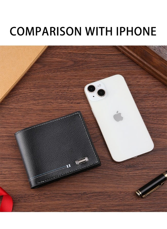 Men's Wallet Short Casual Fashion Simple Thin Wallet Youth Large Capacity Card Holder Coin Wallet