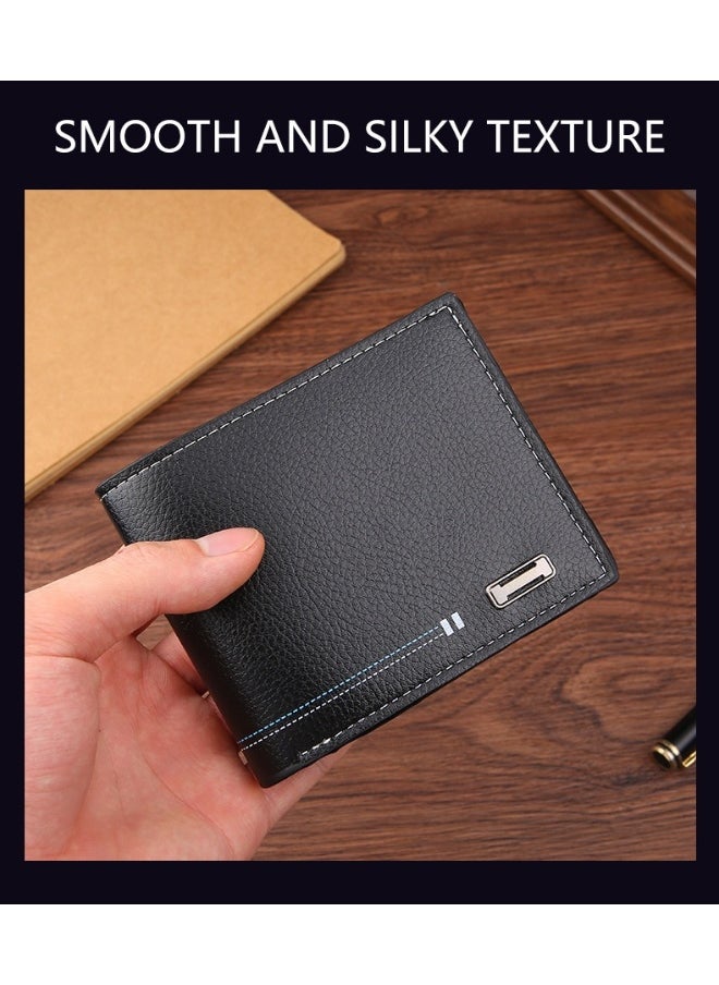 Men's Wallet Short Casual Fashion Simple Thin Wallet Youth Large Capacity Card Holder Coin Wallet