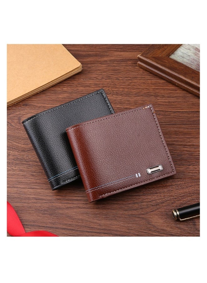 Men's Wallet Short Casual Fashion Simple Thin Wallet Youth Large Capacity Card Holder Coin Wallet