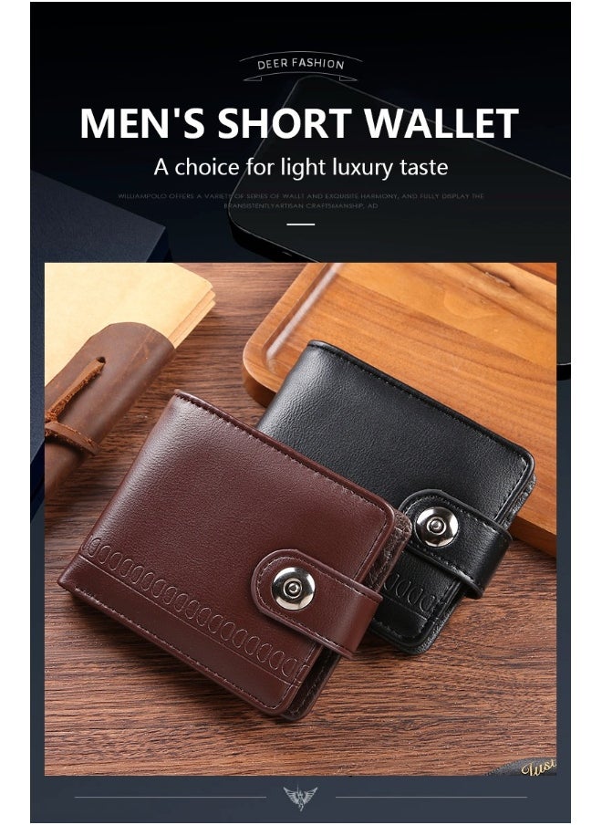 Horizontal Wallet Male PU Business Fashion Multi-card Large Capacity Multi-function Card Holder Vintage Large Banknote Clip