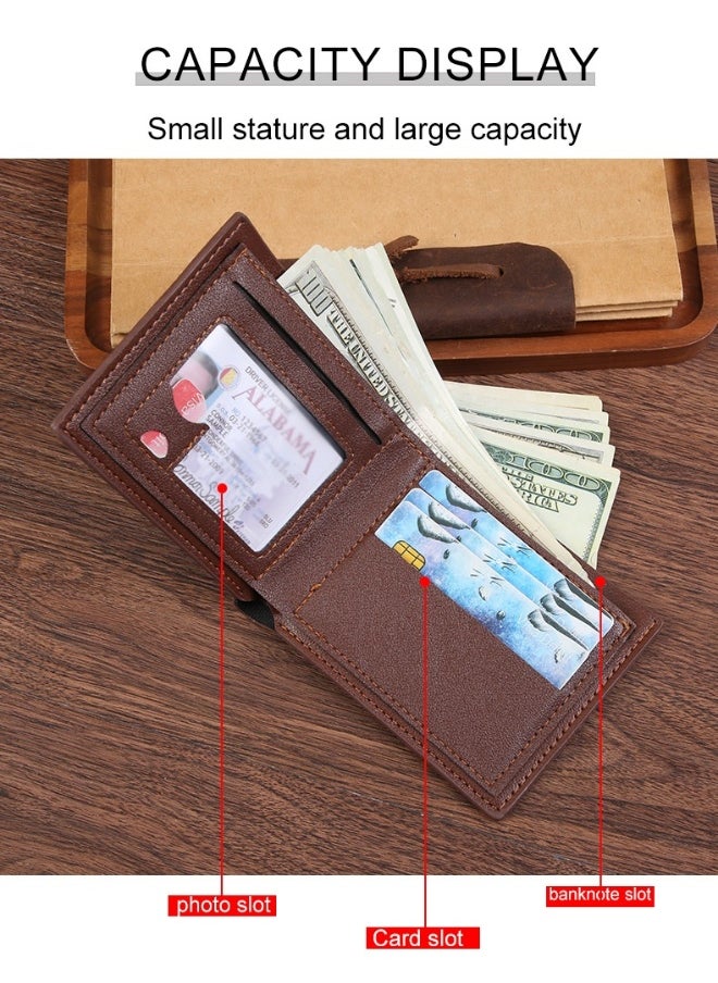 Men's Honeybee Print Short Wallet Fashion Retro Multifunctional Wallet Zipper Buckle Card Holder