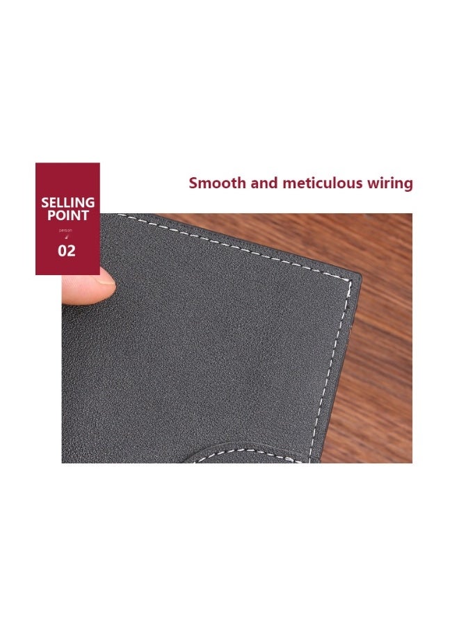 Men's Short Wallet Fashion Retro Multifunctional Wallet Zipper Buckle Card Holder