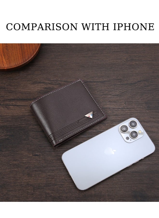 Men's Short Wallet European and American Fashion Retro Multifunctional Wallet Zipper Buckle Card Holder