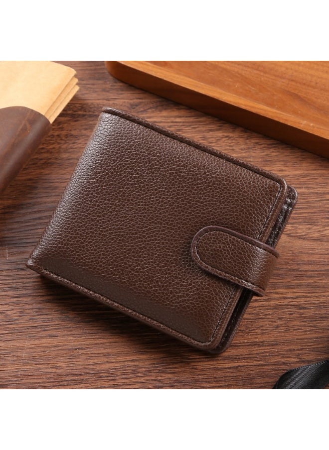 Men's Short Wallet European and American Fashion Retro Multifunctional Wallet Zipper Buckle Card Holder