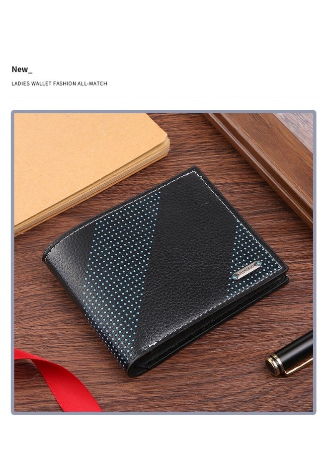 Men's Short Wallet Fashion Retro Multifunctional Wallet Zipper Buckle Card Holder