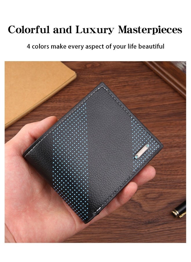 Men's Short Wallet Fashion Retro Multifunctional Wallet Zipper Buckle Card Holder