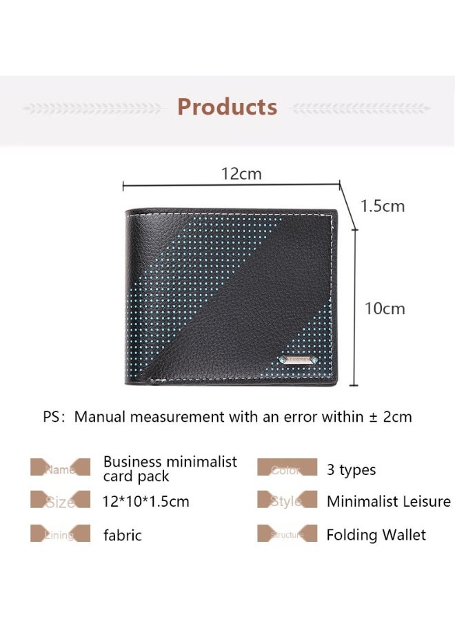Men's Short Wallet Fashion Retro Multifunctional Wallet Zipper Buckle Card Holder