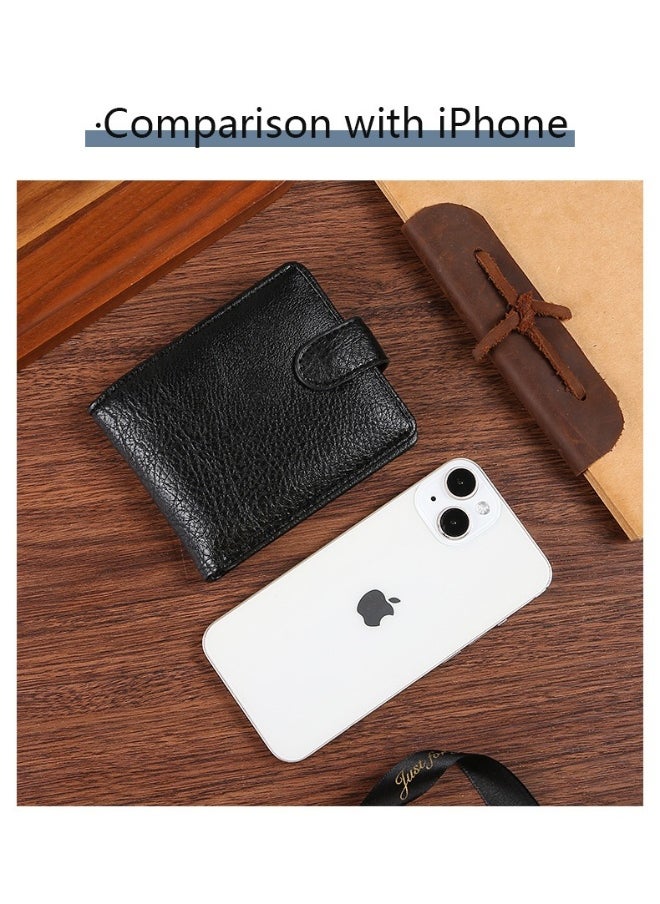 Men's Wallet Durable Leather Short Foreign Trade PU Leather Zipper Buckle Wallet Multi-card Position