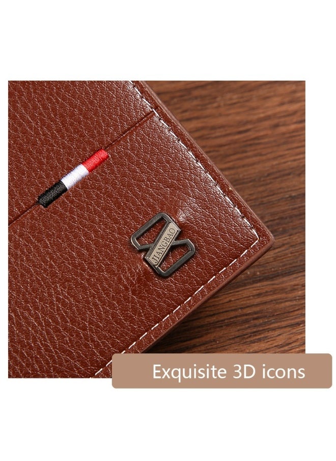 Men's Leather Wallet Bank Credit Card Clip Casual Short PU Leather Coin Bag Men's Card Holder