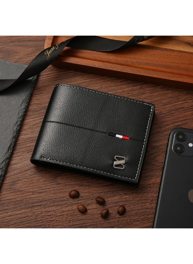 Men's Leather Wallet Bank Credit Card Clip Casual Short PU Leather Coin Bag Men's Card Holder