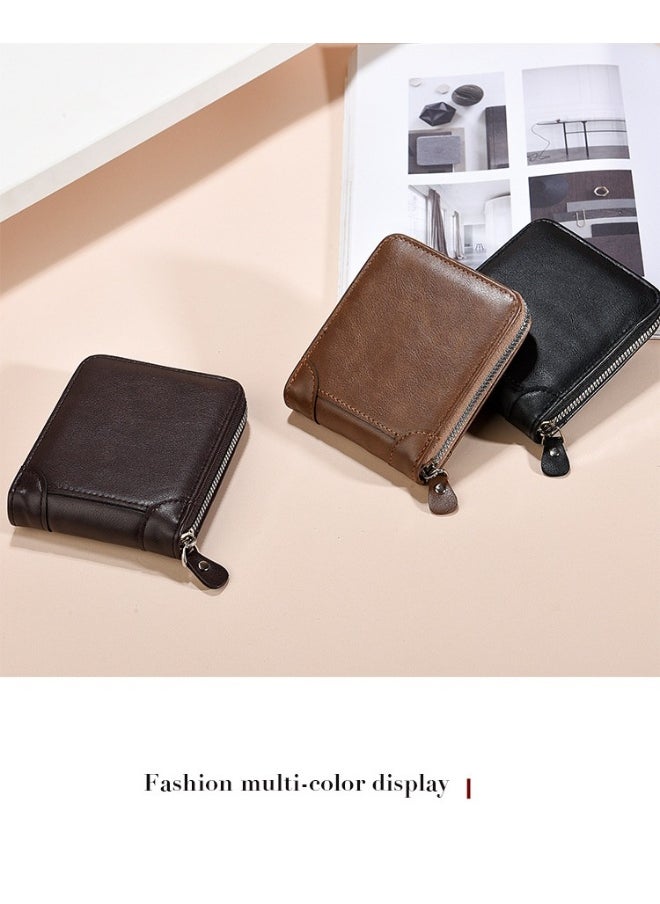 European and American Business Men's Short Wallet Multi-functional Classic Fashion Trend Clip Multi-card Coin Wallet