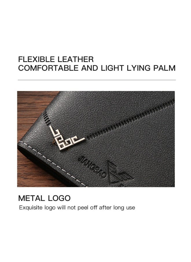 New Men's Fashion Long Wallet Soft Leather Wallet Holding Bag Large Capacity Business Bag Multi-card Card Holder
