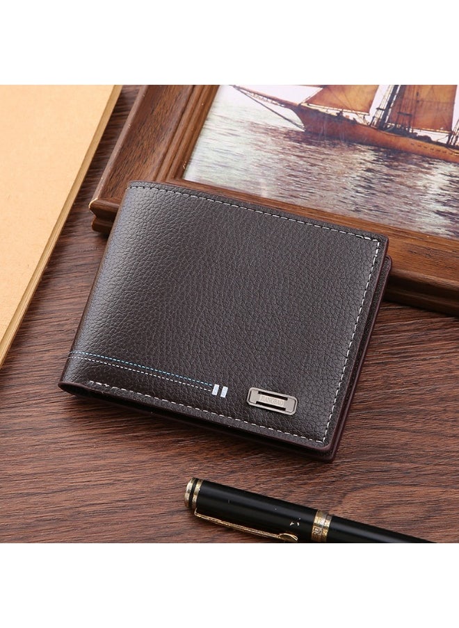 Men's Wallet Short Casual Fashion Simple Thin Wallet Youth Large Capacity Card Holder Coin Wallet