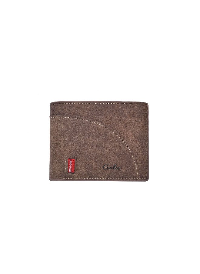 Men's Short Wallet Fashion Retro Multifunctional Wallet Zipper Buckle Card Holder