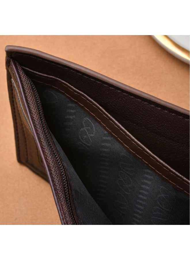 Men's Short Wallet Fashion Retro Multifunctional Wallet Zipper Buckle Card Holder