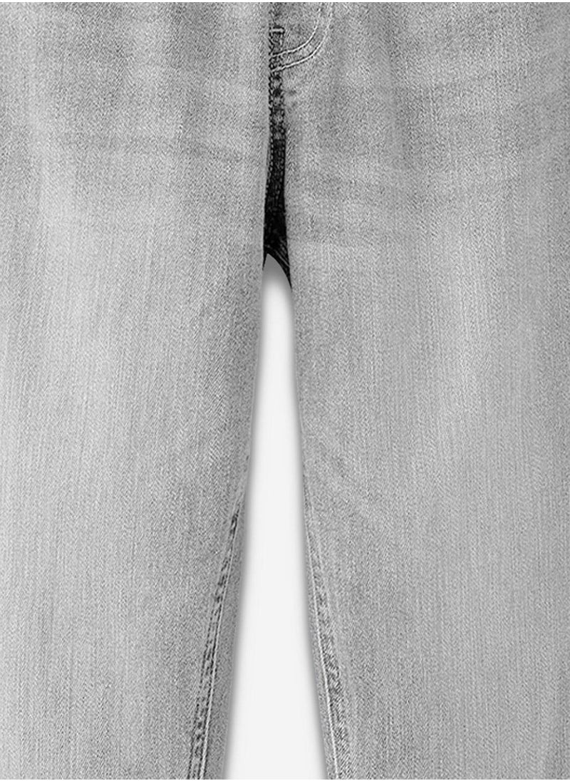 Regular Printed Grey Cotton Jeans For Boys Pull On 100 % Cotton