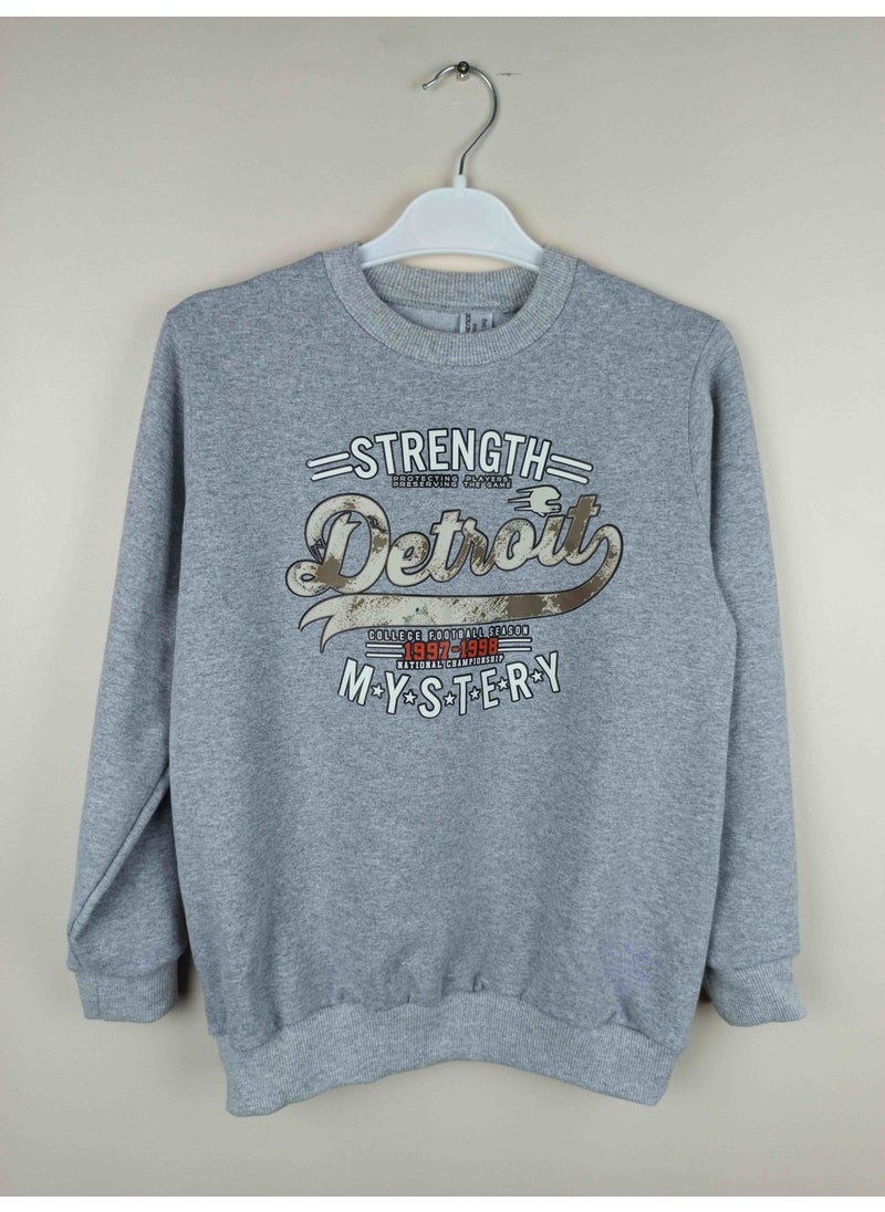 Men's Waiter Printed Gray Cotton Sweatshirt