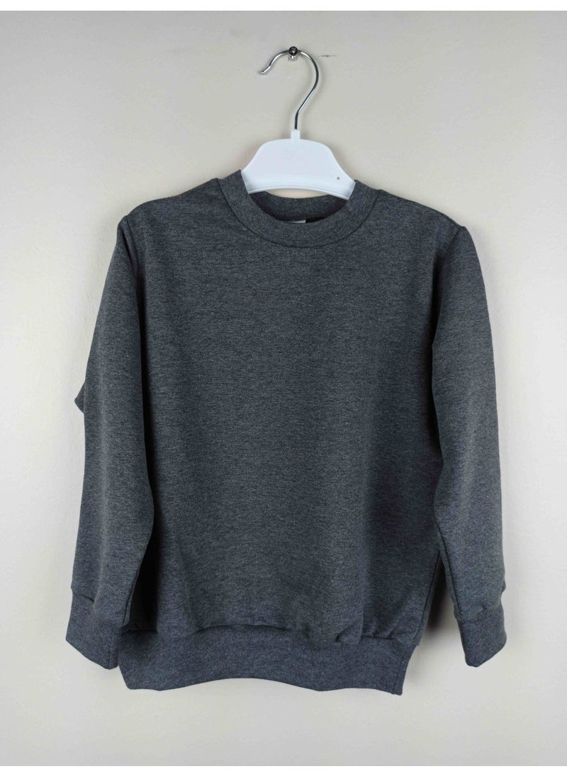 Boy's Anthracite Cotton Sweatshirt