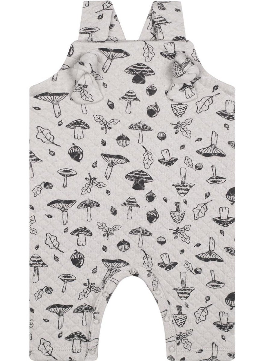 Autumn Mushrooms Quilted Overalls