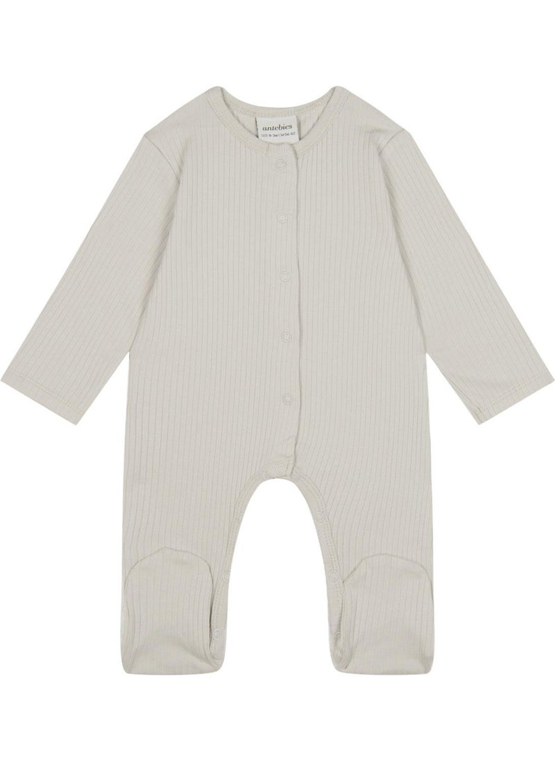 Gray Ribbed Booties Jumpsuit