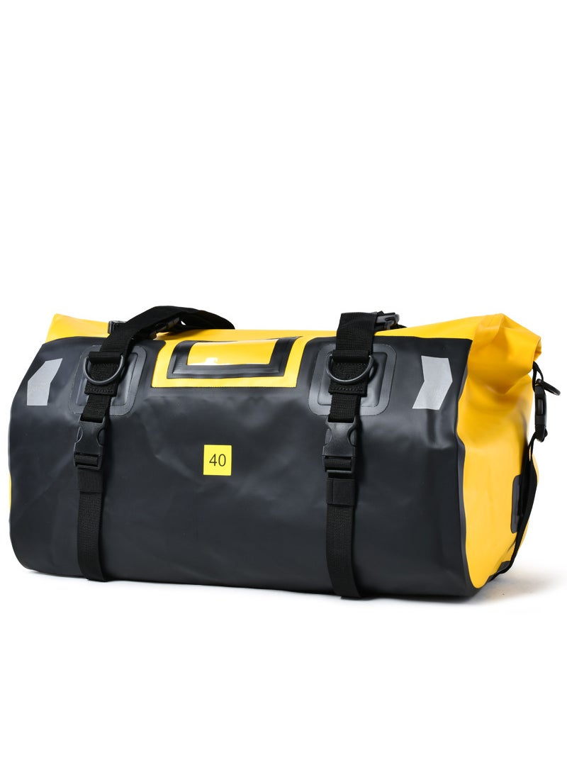 Waterproof Large Capacity Motorcycle Riding Backpack Tail Bag Camping Storage Bag Motorcycle Seat Pack for Motorbike Black yellow