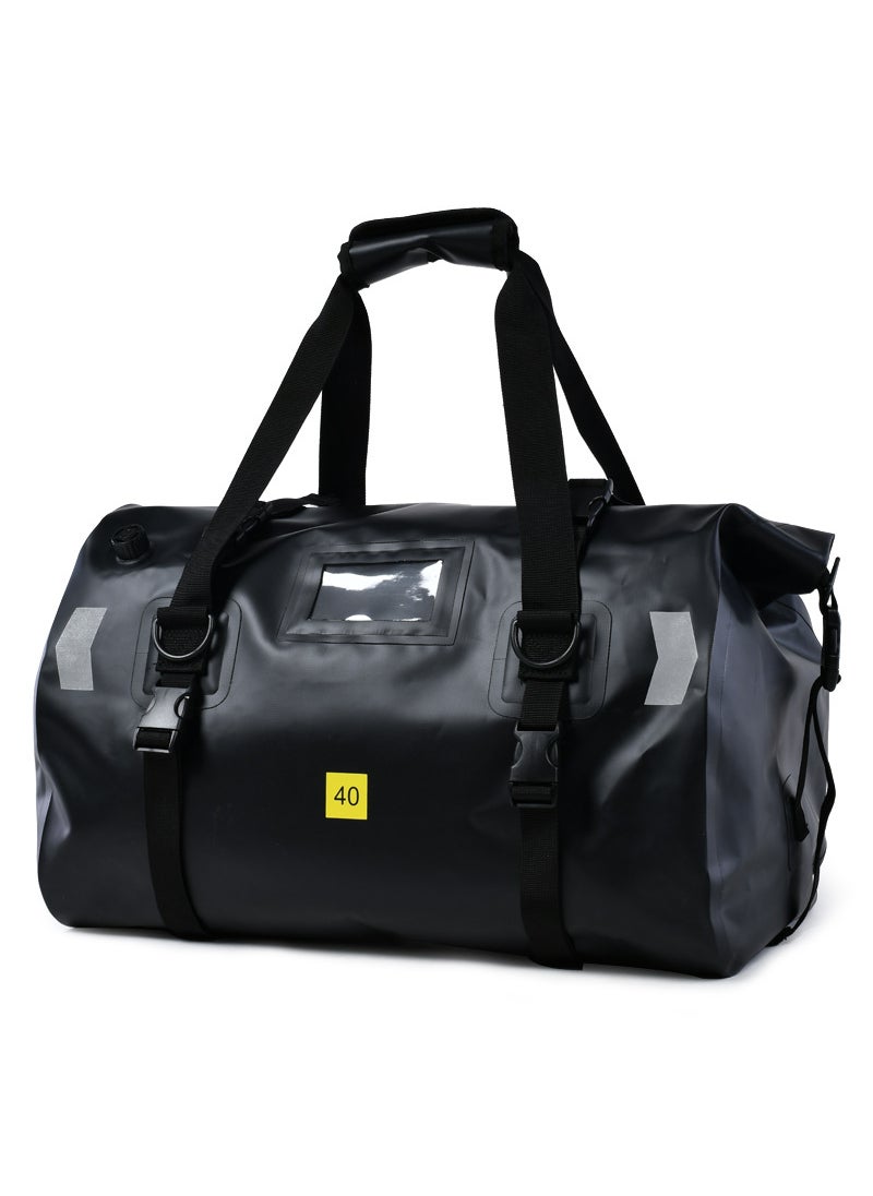 Waterproof Large Capacity Motorcycle Riding Backpack Tail Bag Camping Storage Bag Motorcycle Seat Pack for Motorbike Black